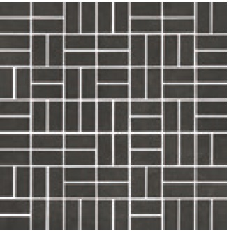 Мозаика Settecento Matter Mosaico Leather Su Rete 11122, цвет чёрный, поверхность матовая рельефная, квадрат, 300x300