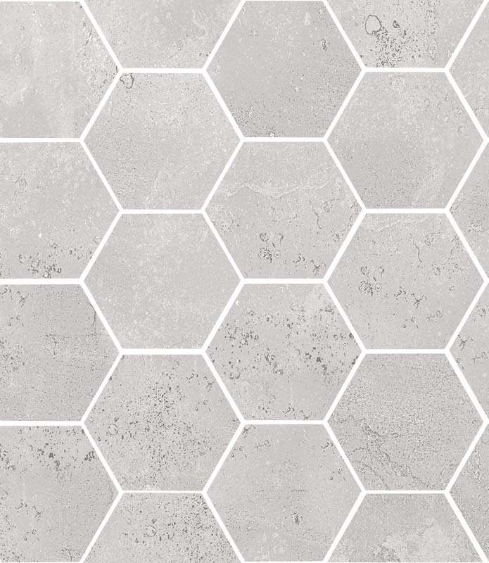 Мозаика Sant Agostino Oxidart Hexagon Silver CSAHOXSI26, цвет серый, поверхность матовая, шестиугольник, 270x325