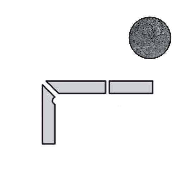 Бордюры Interbau Abell Aschgrau Left, цвет серый, поверхность противоскользящая, прямоугольник, 80x310