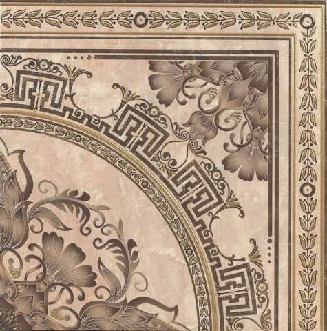 Панно STN Ceramica Roseton G.Dabo Beige, цвет бежевый, поверхность глянцевая, квадрат, 450x450