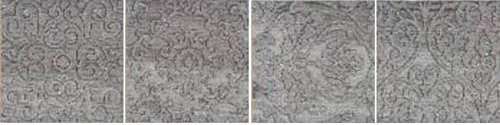 Вставки Ricchetti Barriques Decoro Tozzetto Abete Lapp. Mix4, цвет серый, поверхность лаппатированная, квадрат, 200x200