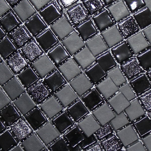 Мозаика Mosavit Moondance Negro, цвет чёрный, поверхность глянцевая, квадрат, 316x316