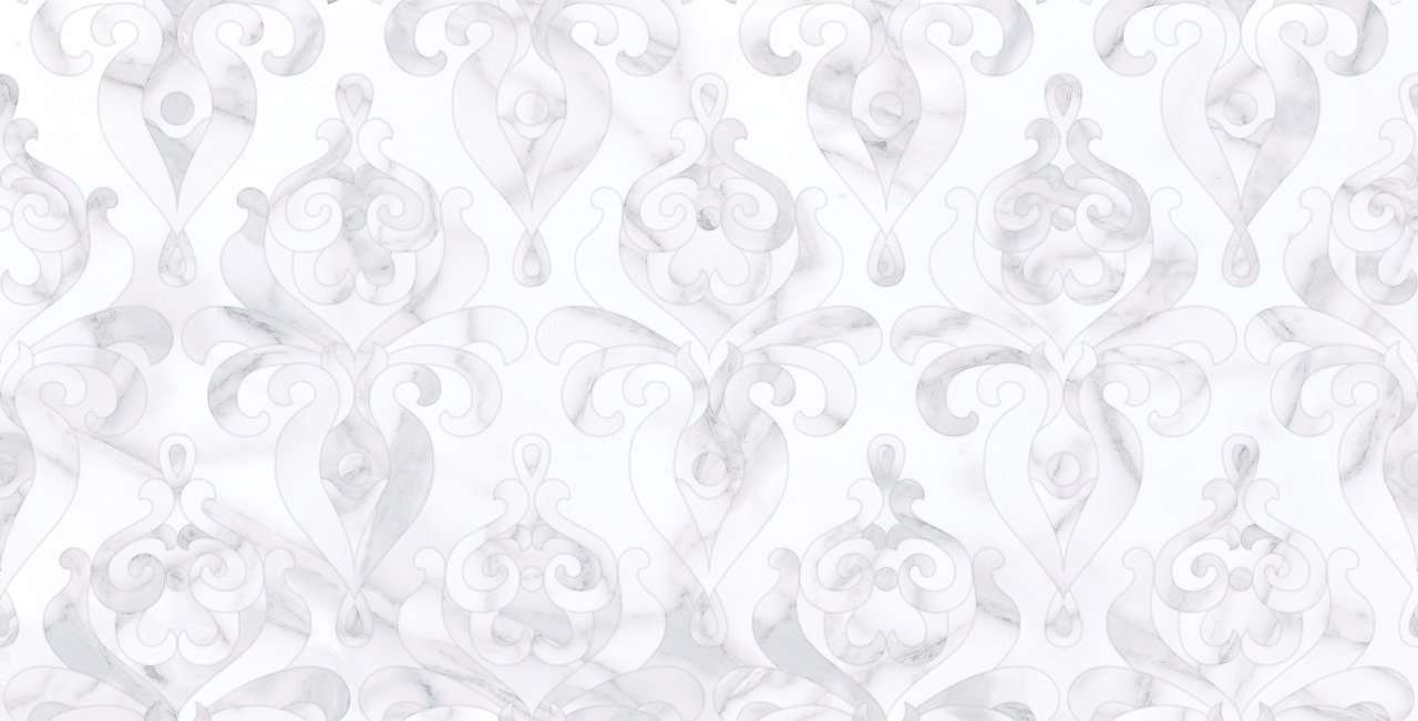 Декоративные элементы Bellavista Damasco Marmara, цвет белый, поверхность глянцевая, прямоугольник, 310x610