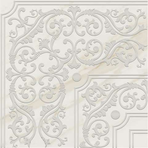 Декоративные элементы Pamesa Tresana Giro Vitreo Blanco Rect., цвет бежевый, поверхность полированная, квадрат, 600x600