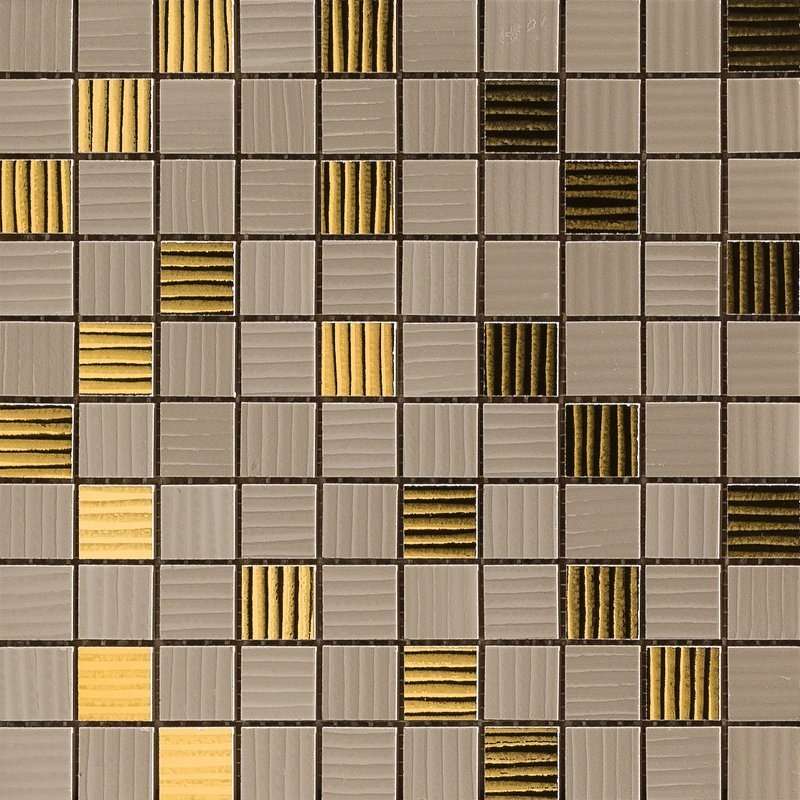 Мозаика Versace Gold Mosaici Riga Marrone Oro 68903, цвет коричневый, поверхность глянцевая, квадрат, 250x250