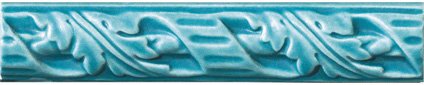 Бордюры Grazia Amarcord Fregio M Pavone Matt. FRE99, цвет бирюзовый, поверхность матовая, прямоугольник, 40x200