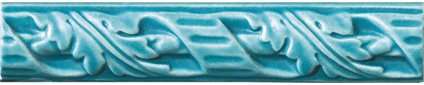 Бордюры Grazia Amarcord Fregio M Pavone Matt. FRE99, цвет бирюзовый, поверхность матовая, прямоугольник, 40x200