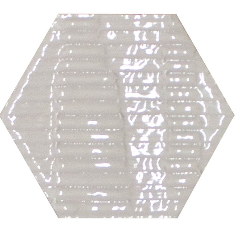 Керамогранит Settecento Matiere Hexa-Stile Carton White Glossy, цвет белый, поверхность лаппатированная, шестиугольник, 126x110