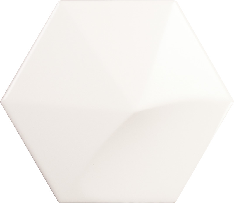 Керамическая плитка Equipe Magical 3 Oberland White Matt 24440, цвет белый, поверхность матовая 3d (объёмная), шестиугольник, 107x124