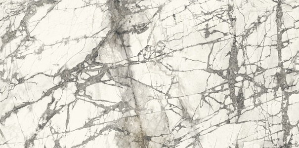 Широкоформатный керамогранит Ariostea Ultra Marmi Imperial Grey Lucidato Shiny UM6L300636, цвет белый серый, поверхность полированная, прямоугольник, 1500x3000