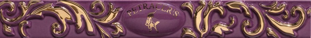 Бордюры Petracers Primavera Listello Logo Viola, цвет фиолетовый, поверхность глянцевая, прямоугольник, 40x325