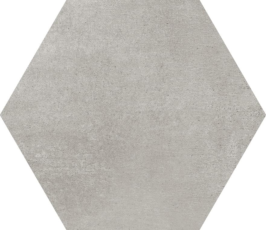 Керамогранит APE Hexawork B Cenere, цвет серый, поверхность матовая, шестиугольник, 210x182