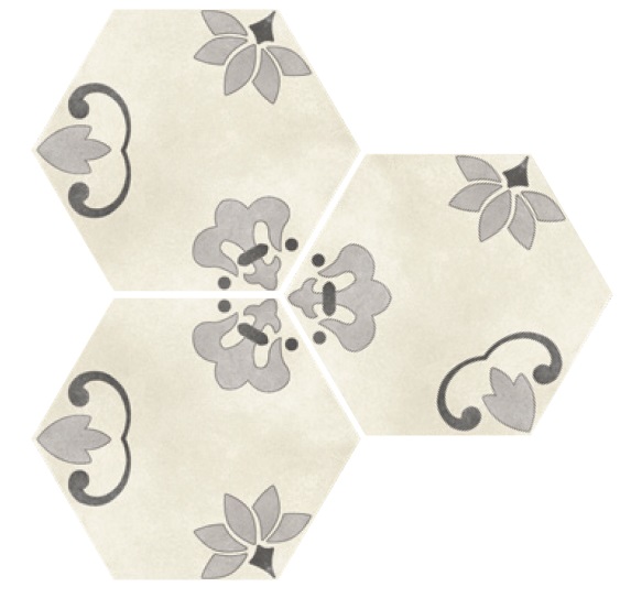 Декоративные элементы Elios Hexagon Lily Beige 00ZE0A4, цвет серый бежевый, поверхность матовая, шестиугольник, 254x292