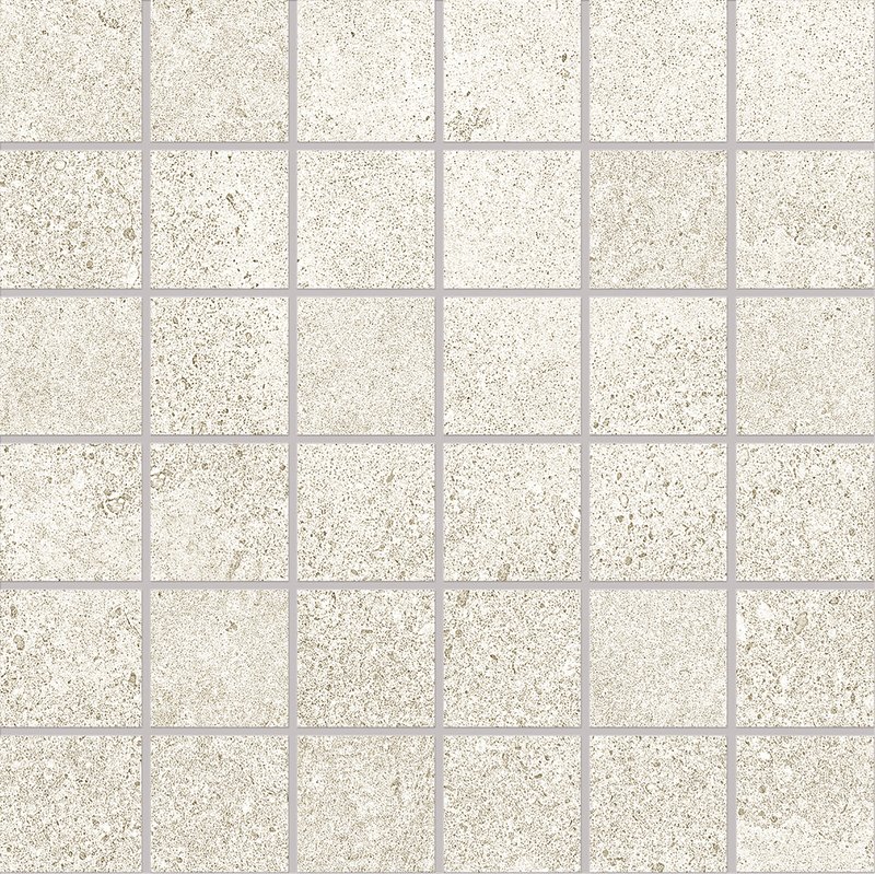 Мозаика Provenza Re-Play Concrete Mosaico 5X5 White EKG9, цвет белый, поверхность матовая, квадрат, 300x300