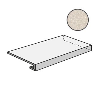 Ступени Emilceramica (Acif) Tracce Angolare DX Ivory Rett ECNV, цвет бежевый, поверхность матовая, прямоугольник с капиносом, 330x600