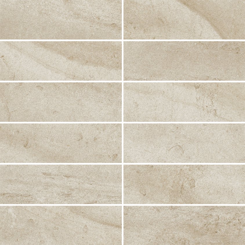Мозаика Paradyz Teakstone Bianco Mozaika Cieta K.4,8X14,8 Mat., цвет бежевый, поверхность матовая, квадрат, 298x298