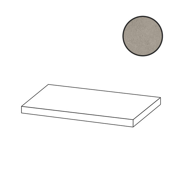 Ступени Cerdomus Concrete Art Elemento L Angolo Dx Grigio Safe 98173, цвет серый, поверхность сатинированная, прямоугольник, 200x1000