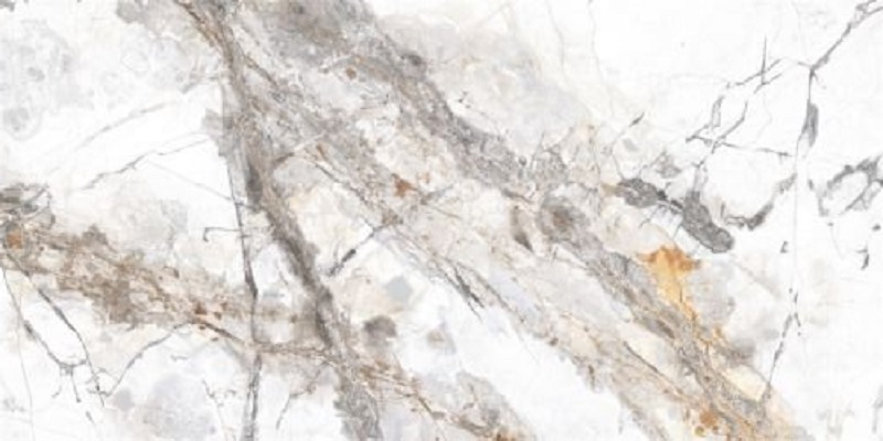 Керамогранит Yurtbay Marble Invisible Grey Satinato, цвет белый серый коричневый, поверхность сатинированная, прямоугольник, 600x1200