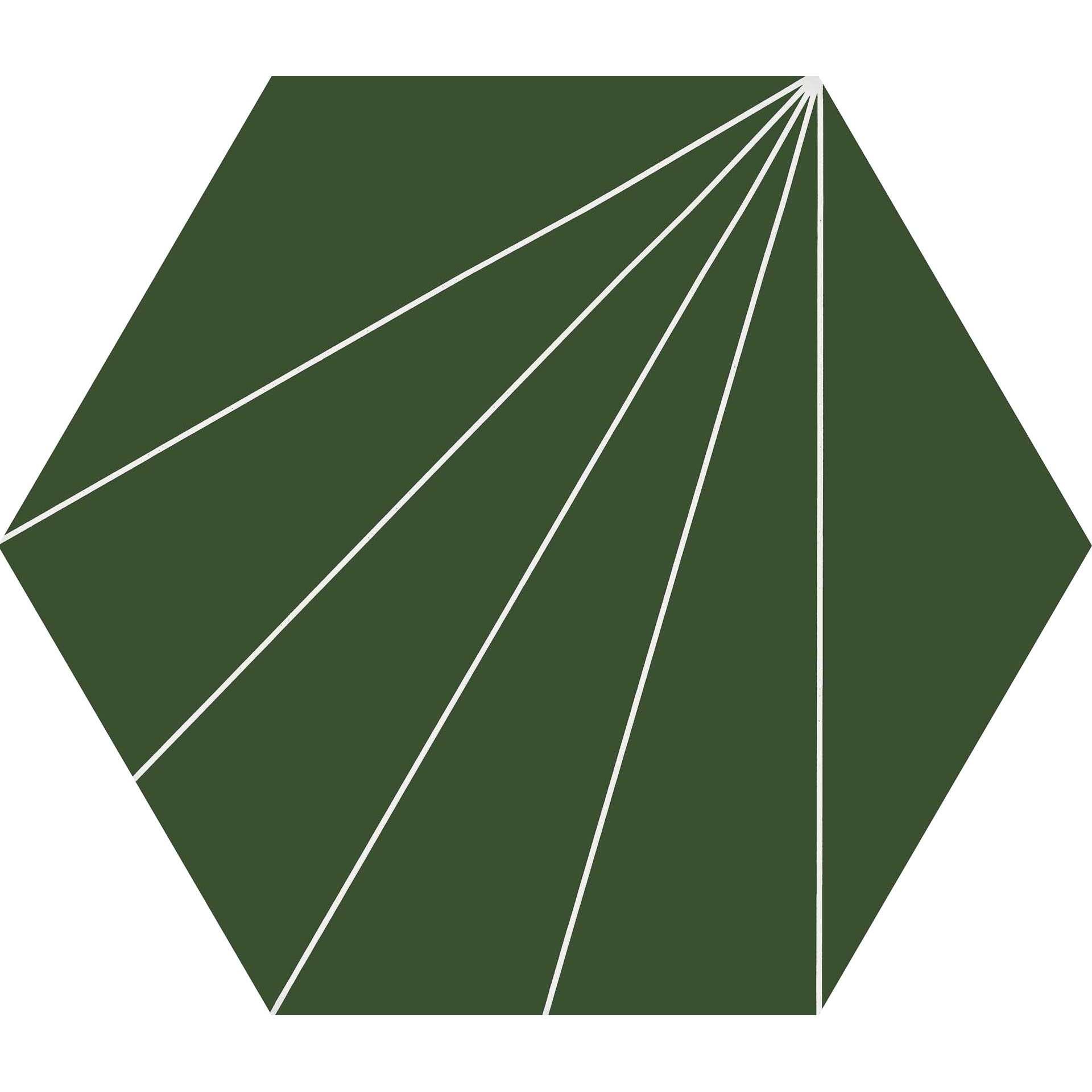 Керамогранит Ornamenta Electra Ray Galaxy EL40RG, цвет зелёный, поверхность матовая, шестиугольник, 340x400