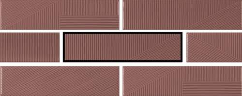 Керамическая плитка Sant Agostino Decorline Stripebrick Mauve CSASBEA730, цвет бордовый, поверхность глянцевая, прямоугольник, 73x300