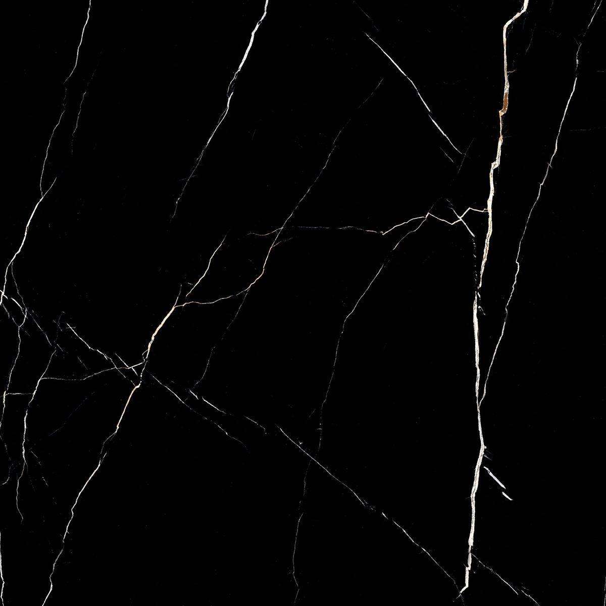 Широкоформатный керамогранит Staro Slab Marquina Olpse Elegance Polished, цвет чёрный, поверхность полированная, квадрат, 1200x1200