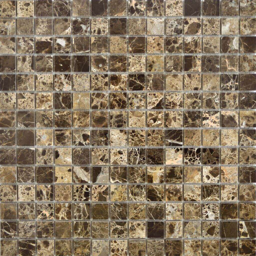 Мозаика Q-Stones QS-003-20P/8, цвет коричневый, поверхность матовая, квадрат, 305x305