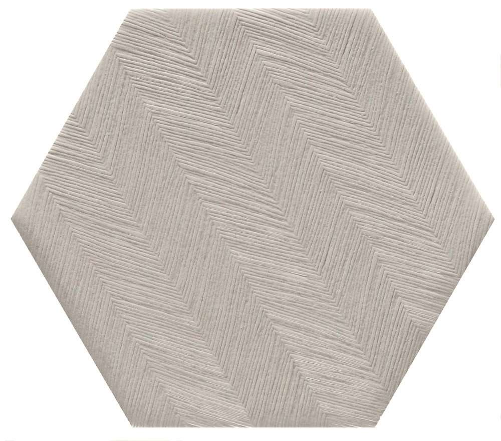 Керамическая плитка Natucer Art Monet Hex. Aluminium 10, цвет серый, поверхность сатинированная, прямоугольник, 114x130