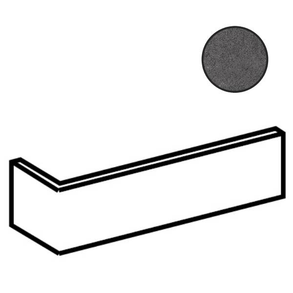 Спецэлементы RHS Rondine London Charcoal Angolo Monolitico J85955, цвет чёрный, поверхность матовая, прямоугольник, 40x170