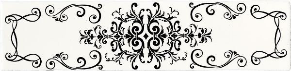 Декоративные элементы Decocer Devon Dec. Combi Super White, цвет чёрно-белый, поверхность глянцевая, прямоугольник, 75x300