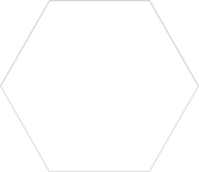 Керамогранит Codicer Basic Hex 25 White, цвет белый, поверхность матовая, прямоугольник, 250x220