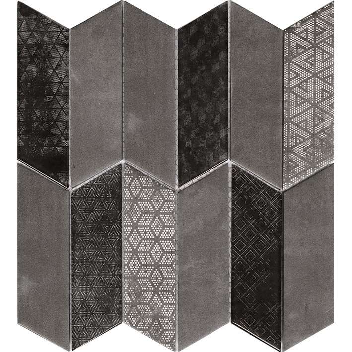 Мозаика L'Antic Colonial Rhomboid Black L244009711, цвет чёрный, поверхность матовая, квадрат, 298x298x8