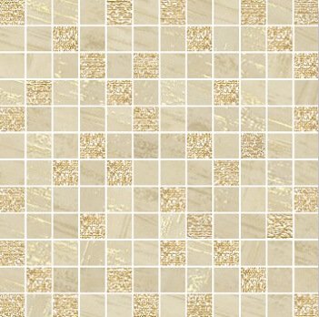 Мозаика Brennero Mosaico Lux Mix Quadretti Avorio, цвет бежевый, поверхность лаппатированная, квадрат, 300x300