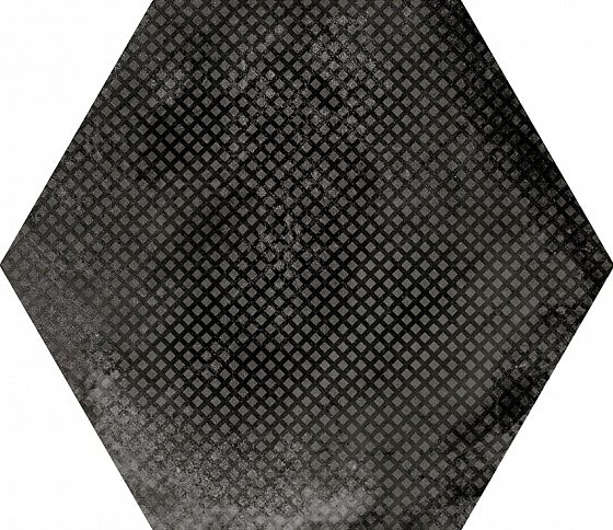 Керамогранит Equipe Urban Hexagon Melange Dark 23604, цвет чёрный тёмный, поверхность матовая, шестиугольник, 254x292