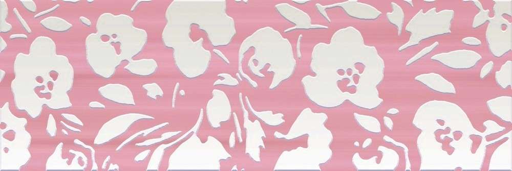 Декоративные элементы Piastrella Синара Ария, цвет белый розовый, поверхность глянцевая, прямоугольник, 200x600