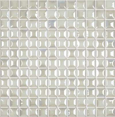 Мозаика Vidrepur Edna White, цвет белый, поверхность глянцевая, квадрат, 317x317