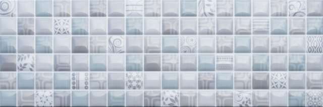 Мозаика Newker Mos. Cube Grey, цвет серый, поверхность глянцевая, прямоугольник, 200x600