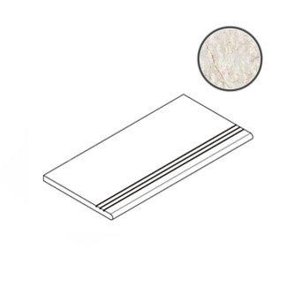 Ступени Italon Contempora Pure Gradino Round Grip 620040000043, цвет белый, поверхность структурированная, прямоугольник, 300x600