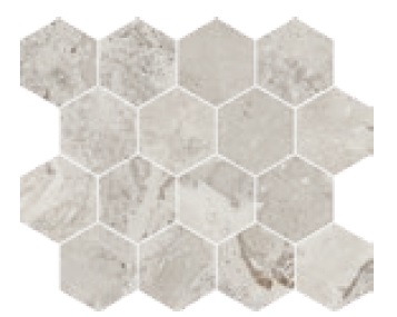 Мозаика Cerdomus Karnis Mosaico Esagona Silver Levigato 97435, цвет серый, поверхность полированная, шестиугольник, 275x330