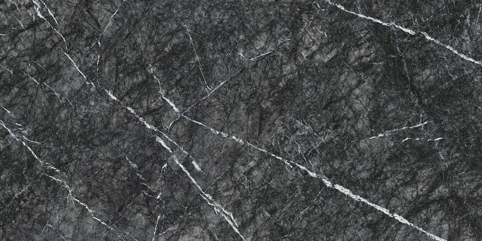 Широкоформатный керамогранит Arch Skin Stone Marble Grey SGF.MM.GC.LUC 3000X1500X6, цвет чёрный, поверхность полированная, прямоугольник, 1500x3000