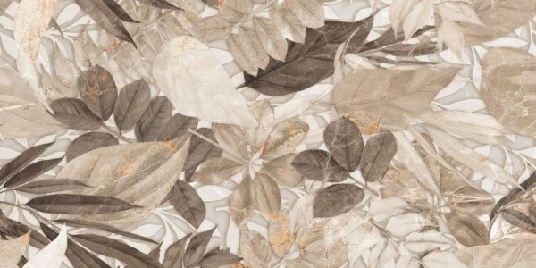 Керамогранит La Fenice Genesis Decoro Flora Warm Rett, цвет бежевый, поверхность матовая, прямоугольник, 600x1200