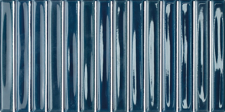 Керамическая плитка Wow Colour Notes Bars Indigo 133162, цвет синий, поверхность глянцевая 3d (объёмная), прямоугольник, 125x250