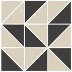 Керамогранит Topcer Leeds, цвет чёрно-белый, поверхность матовая, квадрат, 300x300
