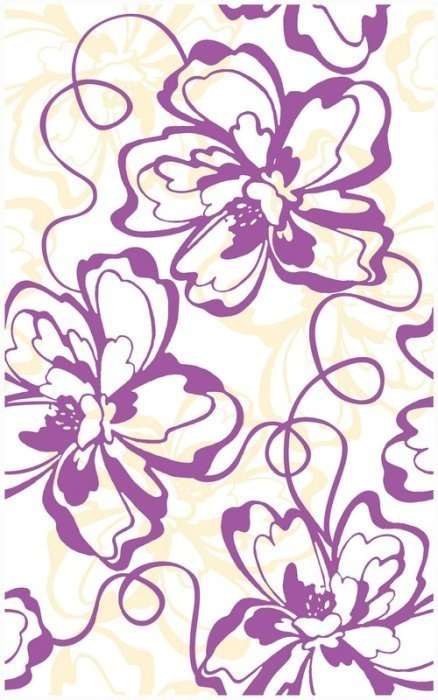 Вставки Нефрит керамика Кураж 2 04-01-1-09-00-55-050-0, цвет фиолетовый, поверхность глянцевая, прямоугольник, 250x400