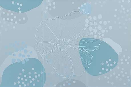 Панно Creto Pastel Montage ND_D0014, цвет серый голубой, поверхность матовая, прямоугольник, 600x900