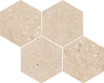 Мозаика Vives Tokio Mosaico Bangkok Crema, цвет бежевый, поверхность матовая, шестиугольник, 280x350