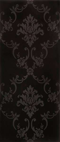 Керамическая плитка Cisa Liberty Damasco Nero, цвет чёрный, поверхность матовая, прямоугольник, 320x750