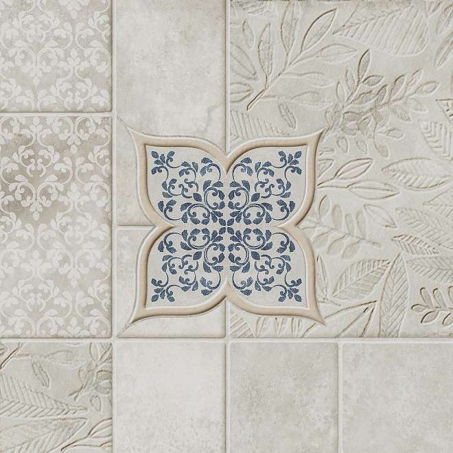 Декоративные элементы Kerama Marazzi Декор 2 Сиена VT\A328\SG1544N, цвет серый, поверхность матовая, квадрат, 200x200