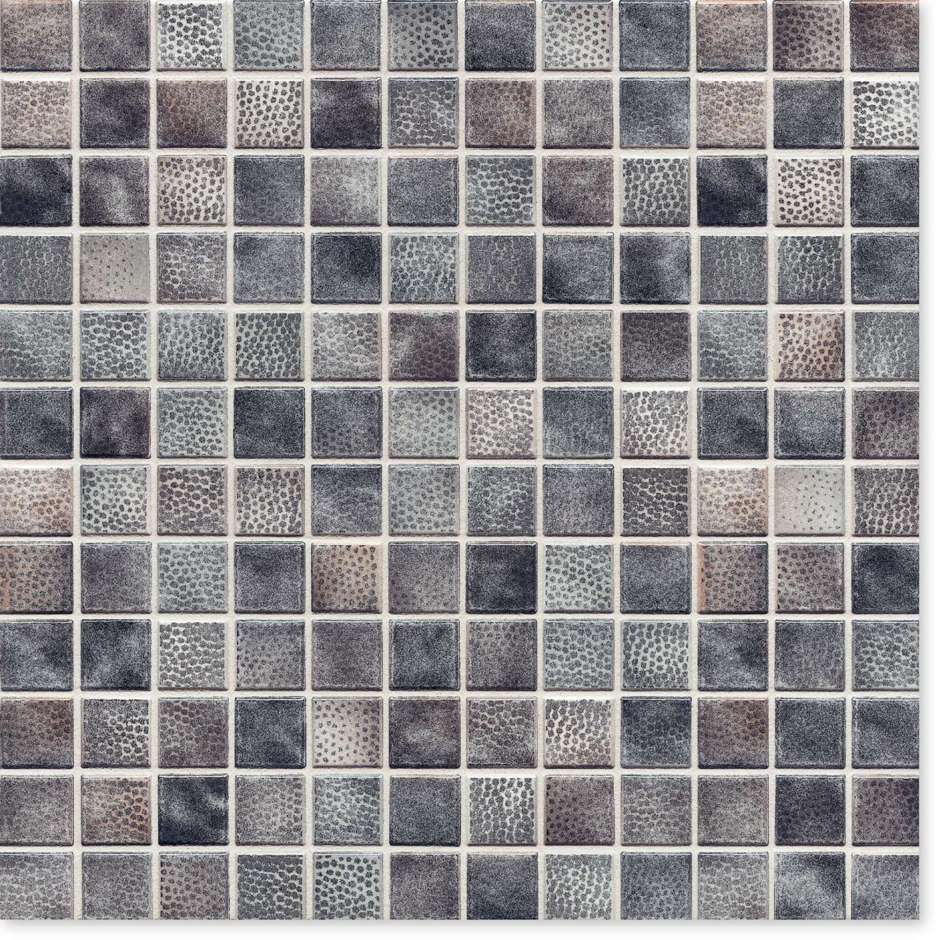 Мозаика Jasba Kauri Felsgrau-Mix Glzd 8727H-44, цвет серый, поверхность глянцевая, квадрат, 316x316
