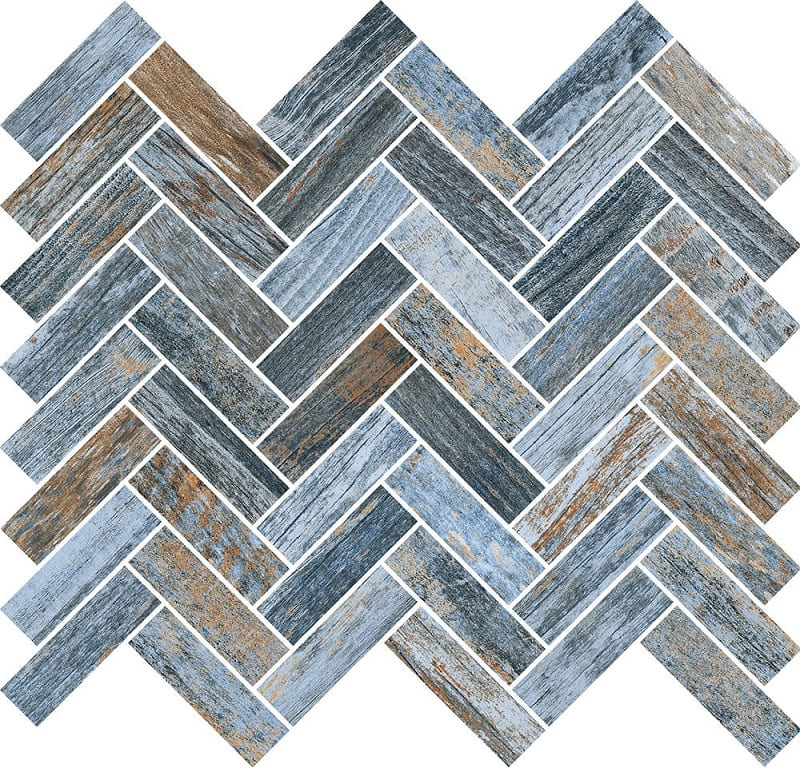 Мозаика RHS Rondine Inwood Blue Mosaico Spina J87200, цвет синий, поверхность матовая, квадрат, 285x320
