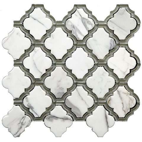 Мозаика Skalini Trellis TRL-5, цвет серый, поверхность глянцевая, квадрат, 300x300